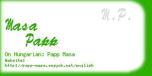 masa papp business card